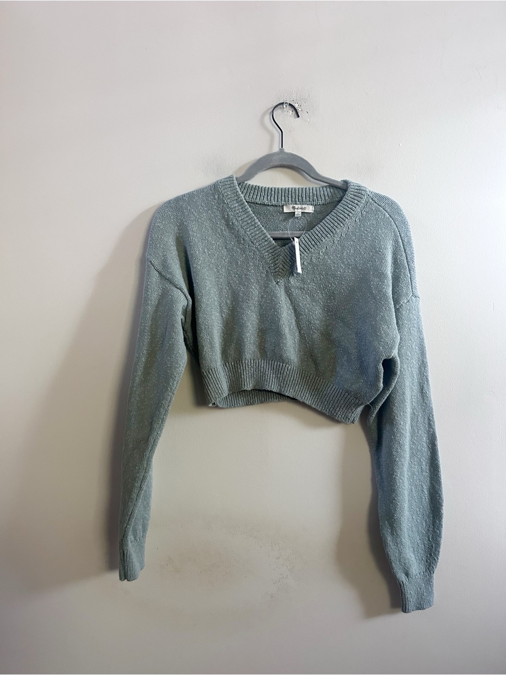 Madewell cropped textured sweater small